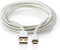 Nedis USB-Kabel - USB 2.0 - USB-A Male - USB Micro-B Male - 15 W - 480 Mbps - Verguld - 1.00 m - Rond - Gevlochten / Nylon - Aluminium - Cover Window Box