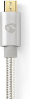 Nedis USB-Kabel - USB 2.0 - USB-A Male - USB Micro-B Male - 15 W - 480 Mbps - Verguld - 1.00 m - Rond - Gevlochten / Nylon - Aluminium - Cover Window Box