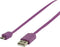 Nedis USB-Kabel - USB 2.0 - USB-A Male - USB Micro-B Male - 2.5 W - 480 Mbps - Vernikkeld - 1.00 m - Plat - PVC - Violet - Polybag