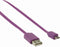 Nedis USB-Kabel - USB 2.0 - USB-A Male - USB Micro-B Male - 2.5 W - 480 Mbps - Vernikkeld - 1.00 m - Plat - PVC - Violet - Polybag