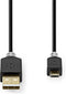 Nedis USB-Kabel - USB 2.0 - USB-A Male - USB Micro-B Male - 480 Mbps - Verguld - 1.00 m - Rond - PVC - Antraciet - Doos