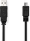Nedis USB-Kabel - USB 2.0 - USB-A Male - USB Micro-B Male - 480 Mbps - Vernikkeld - 1.00 m - Plat - PVC - Zwart - Envelop