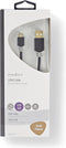 Nedis USB-Kabel - USB 2.0 - USB-A Male - USB Micro-B Male - 480 Mbps - Verguld - 2.00 m - Rond - PVC - Antraciet - Doos