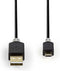 Nedis USB-Kabel - USB 2.0 - USB-A Male - USB Micro-B Male - 480 Mbps - Verguld - 2.00 m - Rond - PVC - Antraciet - Doos