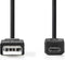 Nedis USB-Kabel - USB 2.0 - USB-A Male - USB Micro-B Male - 7.5 W - 480 Mbps - Vernikkeld - 2.00 m - Rond - PVC - Zwart - Label