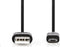 Nedis USB-Kabel - USB 2.0 - USB-A Male - USB Micro-B Male - 9 W - 480 Mbps - Vernikkeld - 5.00 m - Rond - PVC - Zwart - Envelop