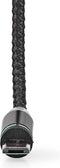 Nedis USB-Kabel - USB 2.0 - USB-A Male - USB Micro-B Male / USB-C Male - 10 W - No Data Transfer - Vernikkeld - 2.00 m - Rond - Nylon - Zwart - Doos