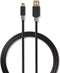 Nedis USB-Kabel - USB 2.0 - USB-A Male - USB Mini-B 5-Pins Male - 480 Mbps - Verguld - 2.00 m - Rond - PVC - Antraciet - Window Box
