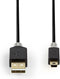 Nedis USB-Kabel - USB 2.0 - USB-A Male - USB Mini-B 5-Pins Male - 480 Mbps - Verguld - 2.00 m - Rond - PVC - Antraciet - Window Box