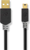Nedis USB-Kabel - USB 2.0 - USB-A Male - USB Mini-B 5-Pins Male - 480 Mbps - Verguld - 2.00 m - Rond - PVC - Antraciet - Window Box