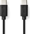 Nedis USB-Kabel - USB 2.0 - USB-C Male - USB-C Male - 60 W - 480 Mbps - Vernikkeld - 1.00 m - Rond - PVC - Zwart - Label