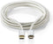 Nedis USB-Kabel - USB 2.0 - USB-C Male - USB Micro-B Male - 10 W - 480 Mbps - Verguld - 3.00 m - Rond - Gevlochten / Nylon - Aluminium - Cover Window Box