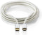 Nedis USB-Kabel - USB 2.0 - USB-C Male - USB Micro-B Male - 10 W - 480 Mbps - Verguld - 2.00 m - Rond - Gevlochten / Nylon - Aluminium - Cover Window Box