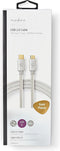 Nedis USB-Kabel - USB 2.0 - USB-C Male - USB Micro-B Male - 10 W - 480 Mbps - Verguld - 2.00 m - Rond - Gevlochten / Nylon - Aluminium - Cover Window Box