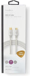 Nedis USB-Kabel - USB 2.0 - USB-C Male - USB Micro-B Male - 10 W - 480 Mbps - Verguld - 3.00 m - Rond - Gevlochten / Nylon - Aluminium - Cover Window Box