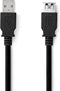 Nedis USB-Kabel - USB 3.2 Gen 1 - USB-A Male - USB-A Female - 5 Gbps - Vernikkeld - 1.00 m - Rond - PVC - Zwart - Label