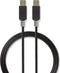 Nedis USB-Kabel - USB 3.2 Gen 1 - USB-A Male - USB-A Male - 5 Gbps - Verguld - 2.00 m - Rond - PVC - Antraciet - Doos