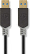 Nedis USB-Kabel - USB 3.2 Gen 1 - USB-A Male - USB-A Male - 5 Gbps - Verguld - 2.00 m - Rond - PVC - Antraciet - Doos