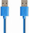Nedis USB-Kabel - USB 3.2 Gen 1 - USB-A Male - USB-A Male - 5 Gbps - Vernikkeld - 1.00 m - Rond - PVC - Blauw - Envelop