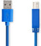 Nedis USB-Kabel - USB 3.2 Gen 1 - USB-A Male - USB-B Male - 5 Gbps - Vernikkeld - 3.00 m - Rond - PVC - Blauw - Envelop
