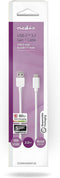 Nedis USB-Kabel - USB 3.2 Gen 1 - USB-A Male - USB-C Male - 60 W - 5 Gbps - Vernikkeld - 2.00 m - Rond - PVC - Wit - Doos