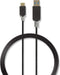 Nedis USB-Kabel - USB 3.2 Gen 1 - USB-A Male - USB-C Male - 60 W - 5 Gbps - Verguld - 1.00 m - Rond - PVC - Antraciet - Window Box