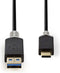 Nedis USB-Kabel - USB 3.2 Gen 1 - USB-A Male - USB-C Male - 60 W - 5 Gbps - Verguld - 1.00 m - Rond - PVC - Antraciet - Window Box