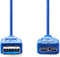 Nedis USB-Kabel - USB 3.2 Gen 1 - USB-A Male - USB Micro-B Male - 5 Gbps - Vernikkeld - 5.00 m - Rond - PVC - Blauw - Envelop