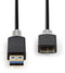Nedis USB-Kabel - USB 3.2 Gen 1 - USB-A Male - USB Micro-B Male - 5 Gbps - Verguld - 2.00 m - Rond - PVC - Antraciet - Doos