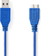Nedis USB-Kabel - USB 3.2 Gen 1 - USB-A Male - USB Micro-B Male - 5 Gbps - Vernikkeld - 5.00 m - Rond - PVC - Blauw - Envelop