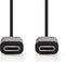 Nedis USB-Kabel - USB 3.2 Gen 1 - USB-C Male - USB-C Male - 60 W - 4K@60Hz - 5 Gbps - Vernikkeld - 2.00 m - Rond - PVC - Zwart - Doos