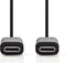 Nedis USB-Kabel - USB 3.2 Gen 1 - USB-C™ Male - USB-C™ Male - 60 W - 4K@60Hz - 5 Gbps - Vernikkeld - 1.00 m - Rond - PVC - Zwart - Envelop