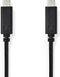 Nedis USB-Kabel - USB 3.2 Gen 1 - USB-C Male - USB-C Male - 60 W - 4K@60Hz - 5 Gbps - Vernikkeld - 1.00 m - Rond - PVC - Zwart - Doos