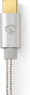 Nedis USB-Kabel - USB 3.2 Gen 1 - USB-C Male - USB-C Male - 60 W - 4K@60Hz - 5 Gbps - Verguld - 1.00 m - Rond - Gevlochten / Nylon - Aluminium - Cover Window Box