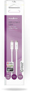 Nedis USB-Kabel - USB 3.2 Gen 2 - USB-C Male - USB-C Male - 100 W - 4K@60Hz - 10 Gbps - Vernikkeld - 1.00 m - Rond - PVC - Wit - Doos