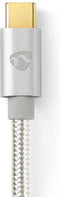 Nedis USB-Kabel - USB 3.2 Gen 2 - USB-C Male - USB-C Male - 100 W - 4K@60Hz - 10 Gbps - Verguld - 1.00 m - Rond - Gevlochten / Nylon - Aluminium - Cover Window Box
