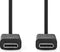 Nedis USB-Kabel - USB 3.2 Gen 2 - USB-C Male - USB-C Male - 240 W - 8K@30Hz - 20 Gbps - Vernikkeld - 1.00 m - Rond - PVC - Zwart - Label