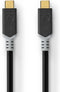 Nedis USB-Kabel - USB 3.2 Gen 2x2 - USB-C Male - USB-C Male - 100 W - 4K@60Hz - 20 Gbps - Verguld - 2.00 m - Rond - PVC - Zilver - Doos