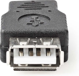 Nedis USB Micro-B Adapter - USB 2.0 - USB Micro-B Male - USB-A Female - 480 Mbps - Vernikkeld - PVC - Zwart - Blister