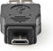 Nedis USB Micro-B Adapter - USB 2.0 - USB Micro-B Male - USB-A Female - 480 Mbps - Vernikkeld - PVC - Zwart - Blister