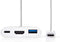 Nedis USB Multi-Port Adapter - USB 3.2 Gen 1 - USB-C Male - HDMI Output / USB-A Female / USB-C Female - 5 Gbps - 0.20 m - Rond - Vernikkeld - PVC - Wit - Doos