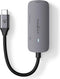 Nedis USB Multi-Port Adapter - USB 3.2 Gen 1 - USB-C Male - HDMI Output / USB-A Female / USB-C Female - 5 Gbps - 0.10 m - Rond - Vernikkeld - PVC - Grijs - Doos