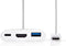 Nedis USB Multi-Port Adapter - USB 3.2 Gen 1 - USB-C Male - HDMI Output / USB-A Female / USB-C Female - 5 Gbps - 0.20 m - Rond - Vernikkeld - PVC - Wit - Polybag