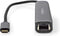 Nedis USB Multi-Port Adapter - USB 3.2 Gen 1 - USB-C Male - HDMI Output / RJ45 Female / USB-A Female / USB-C Female - 5 Gbps - 0.20 m - Rond - Verguld - PVC - Antraciet - Doos