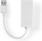 Nedis USB-netwerkadapter - USB 2.0 - 100 Mbps - USB-A Male - RJ45 Female - 0.20 m - Rond - Verguld / Vernikkeld - Koper - Wit - Doos
