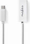 Nedis USB-netwerkadapter - USB 3.2 Gen 1 - 1000 Mbps - USB-C Male - RJ45 Female - 0.20 m - Rond - Vernikkeld - Vertind-Koper - Wit - Doos
