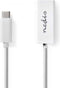 Nedis USB-netwerkadapter - USB 3.2 Gen 1 - 1000 Mbps - USB-C Male - RJ45 Female - 0.20 m - Rond - Vernikkeld - Vertind-Koper - Wit - Doos