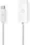 Nedis USB-netwerkadapter - USB 3.2 Gen 1 - 1000 Mbps - USB-C Male - RJ45 Female - 0.20 m - Rond - Vernikkeld - Vertind-Koper - Wit - Envelop