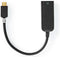 Nedis USB-netwerkadapter - USB 3.2 Gen 1 - 1000 Mbps - USB-C Male - RJ45 Female - 0.20 m - Rond - Verguld - Vertind-Koper - Antraciet - Doos