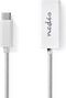 Nedis USB-netwerkadapter - USB 3.2 Gen 1 - 1000 Mbps - USB-C Male - RJ45 Female - 0.20 m - Rond - Vernikkeld - Vertind-Koper - Wit - Envelop